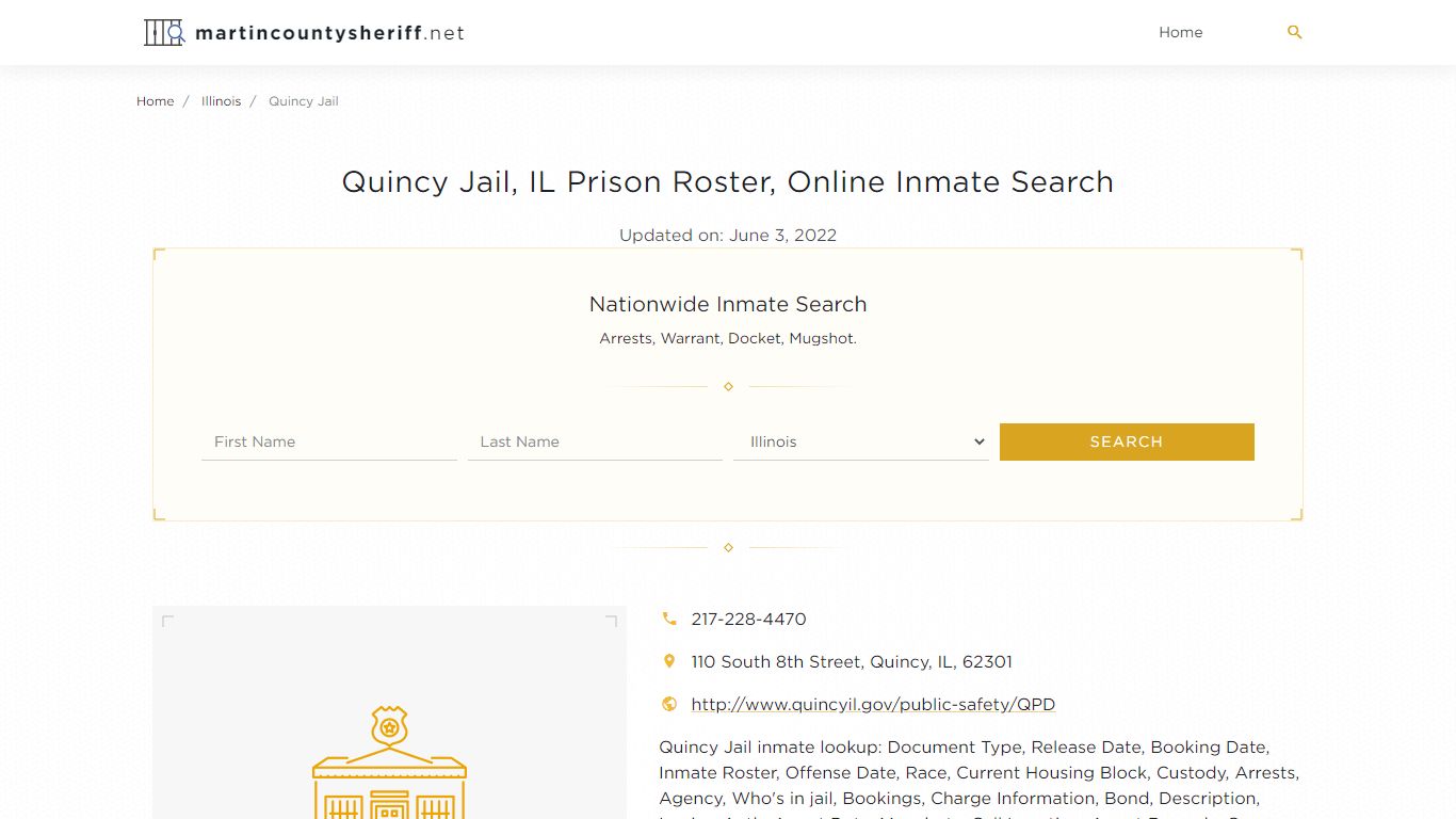 Quincy Jail, IL Prison Roster, Online Inmate Search ...