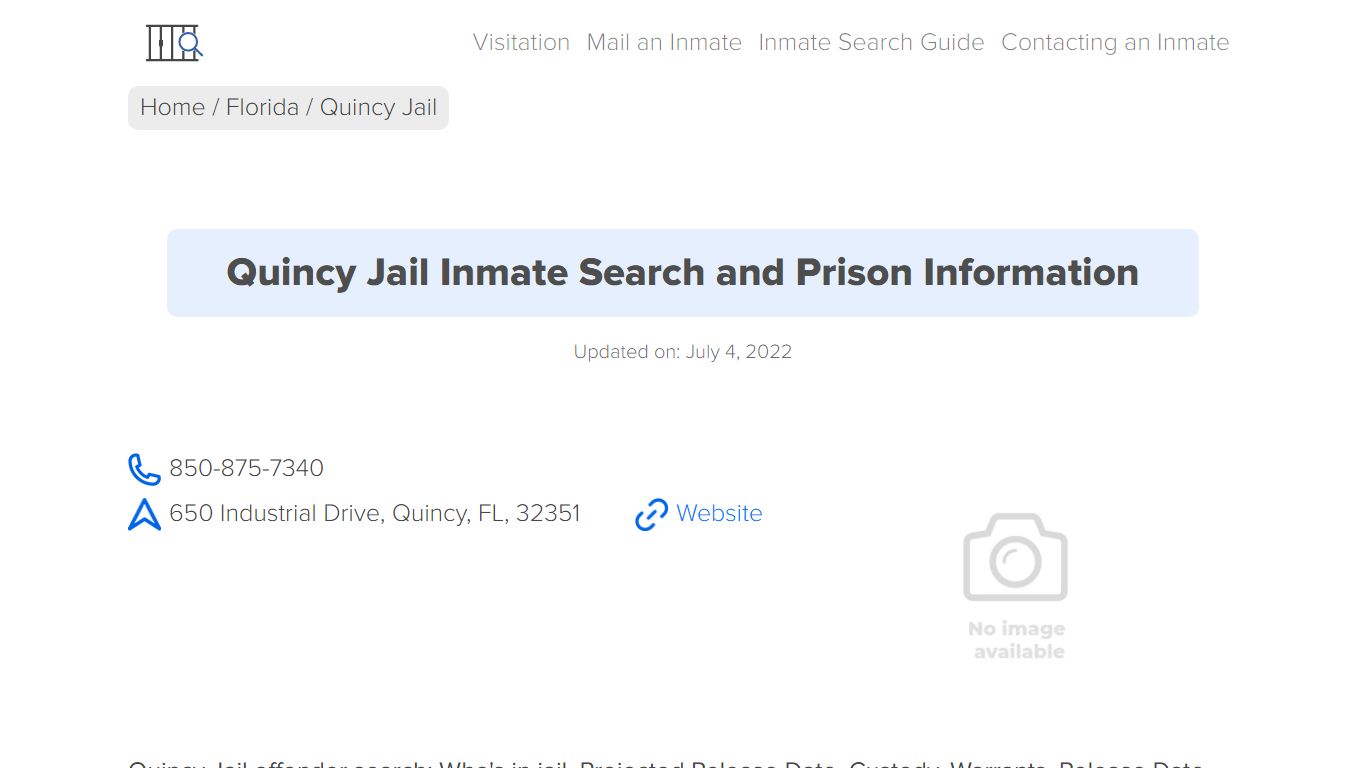 Quincy Jail Inmate Search, Visitation, Phone no. & Mailing ...